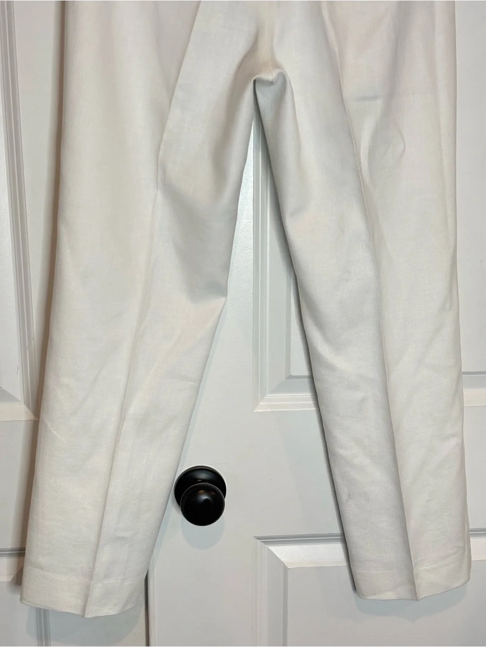 J. Crew Kate White Linen Blend Lined Straight Leg Pants 4 - Picture 8 of 14